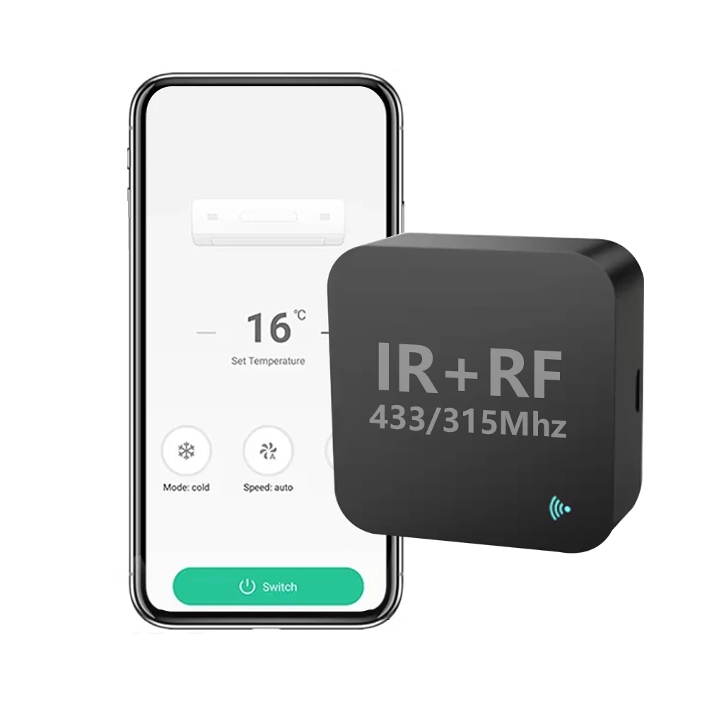 Tuya Smart WiFi IR RF Universal Remote Controller 433/315MHz, Smart Life App 2.4G Voice Control for Alexa Google AC TV Fan