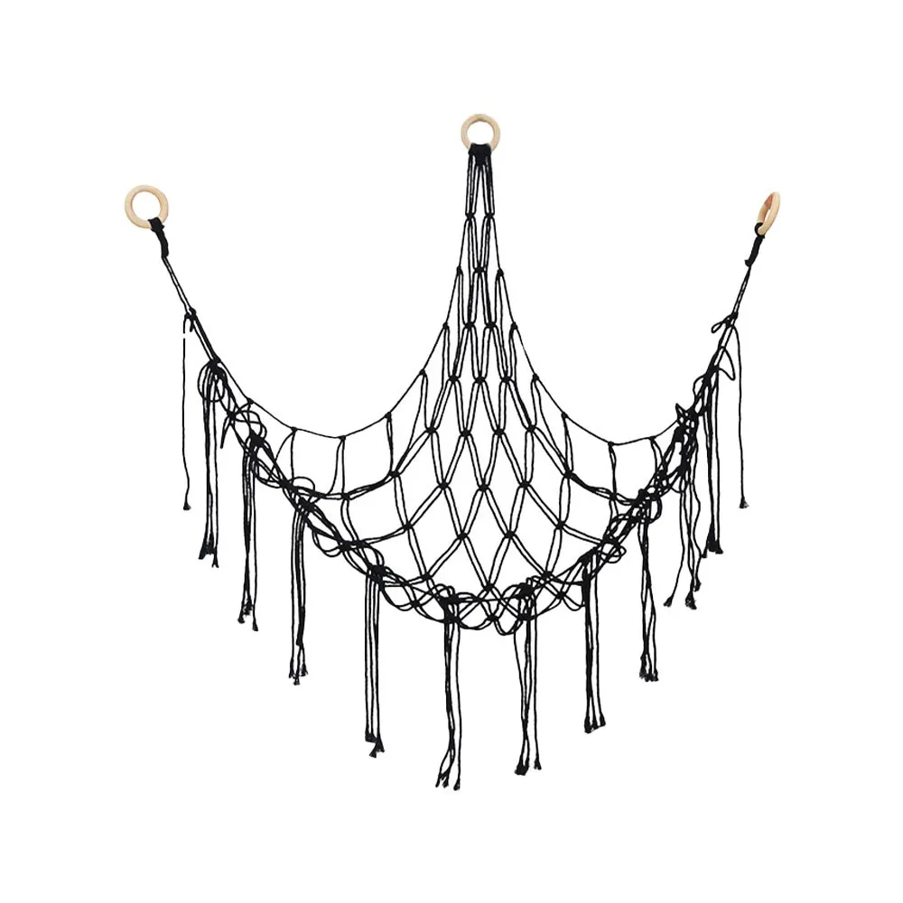1Pc Toy Hammocks Wall Corner Hanging Storage Net Organizer Woven Kids Stuffed Mesh Hammock Baby Animal Rope Hammock Bag Cotton
