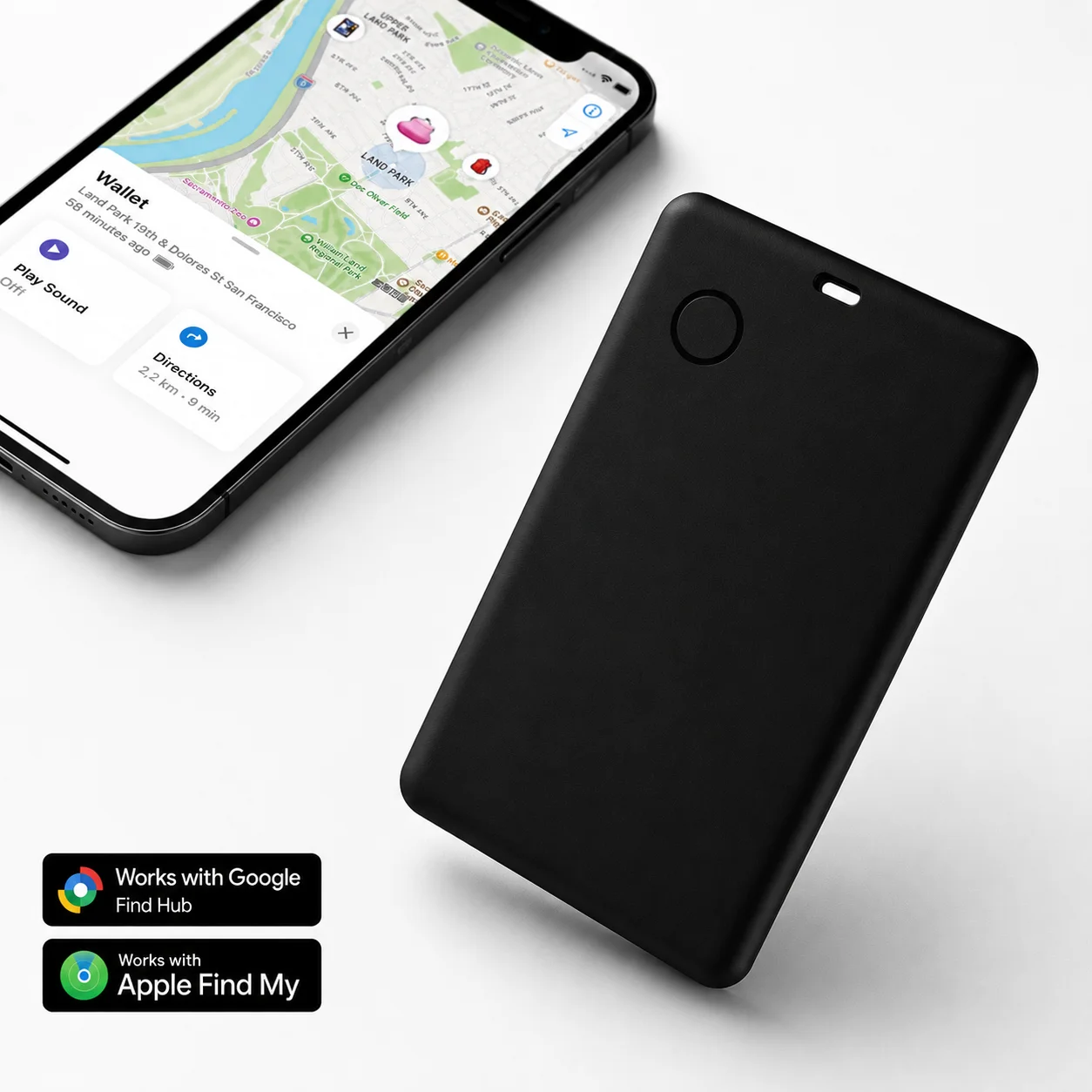 Smart Card for Android & iOS, New Dual System Wallet Tracker Work with Google Find Hub or Apple Find My APP, Item Finder Locator