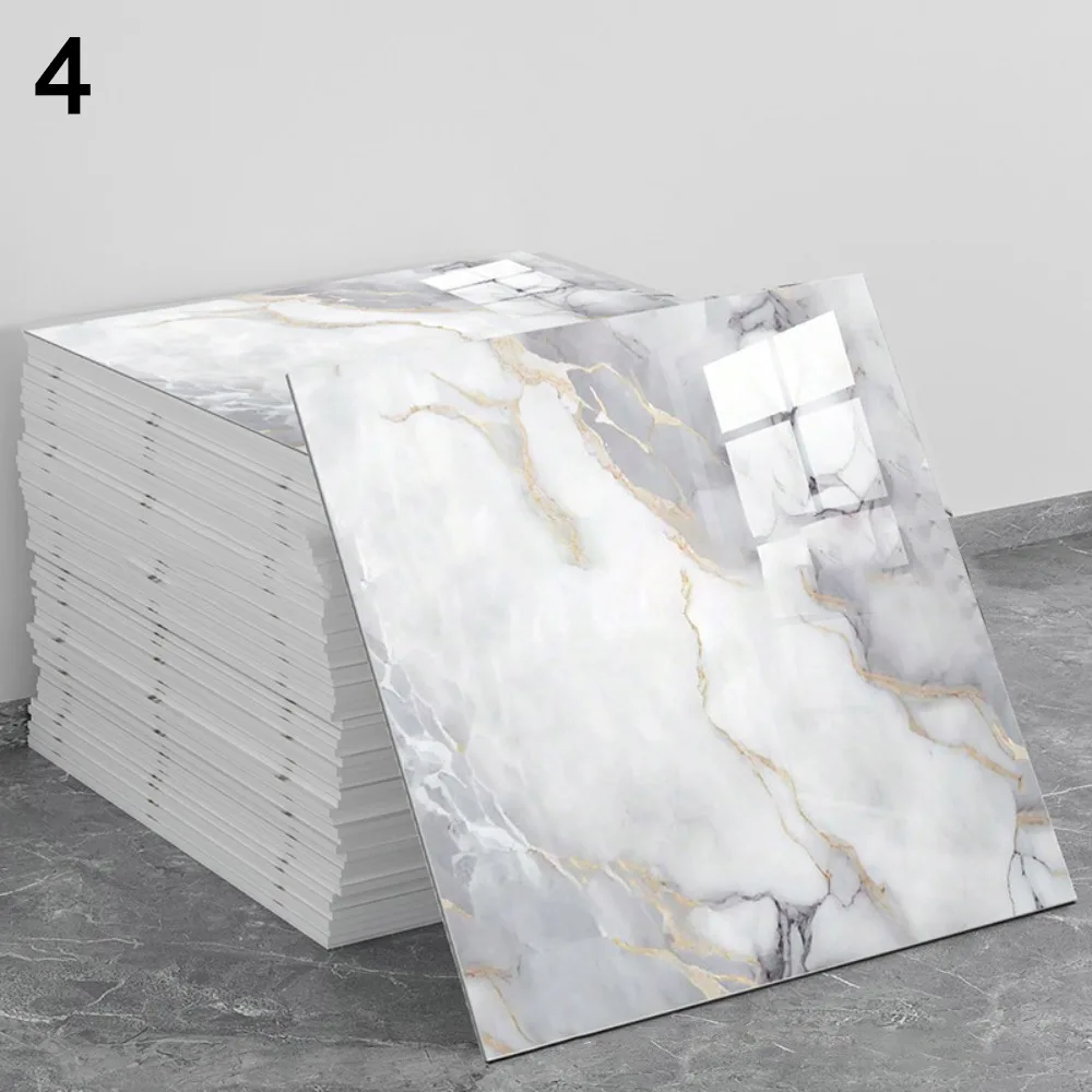New 3D Self Adhesive Tiles Floor Stickers Moisture-proof Waterproof Imitation Ceramic Wall Sticker Marble Pattern DIY Wallpaper