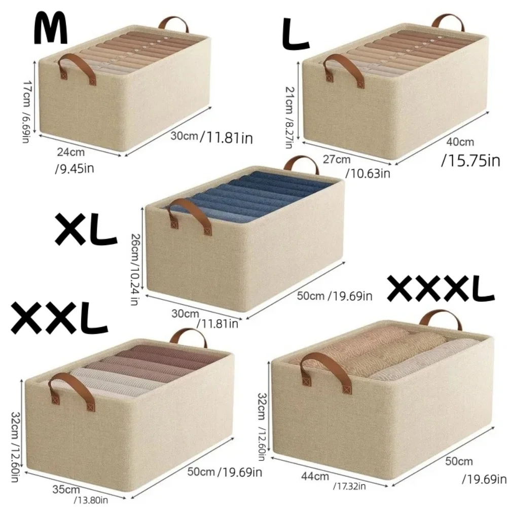 1pc Foldable Fabric Storage Box for Home Use Wardrobe Organizer for Clothes and Pants Layered Storage Solution