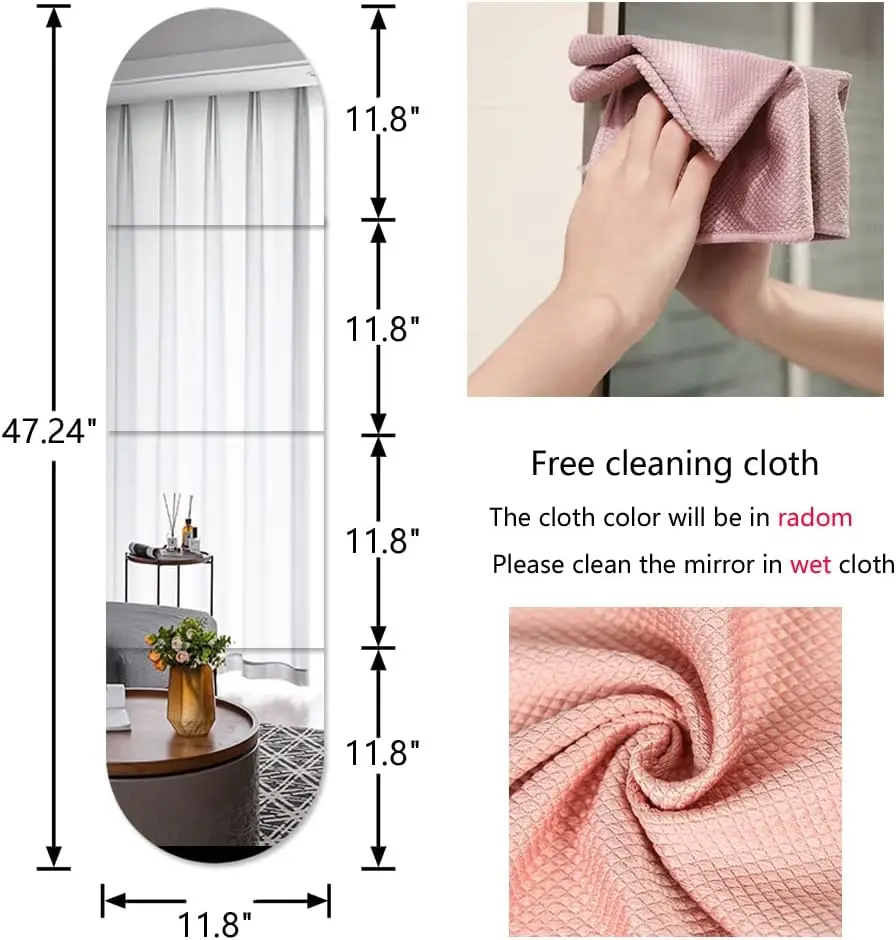 4/8pcs Self Adhesive Acrylic Mirror Tiles DIY Flexible Non Glass Safety Mirror Sheets Wall StickersShatterproof Anti Fog Mirror