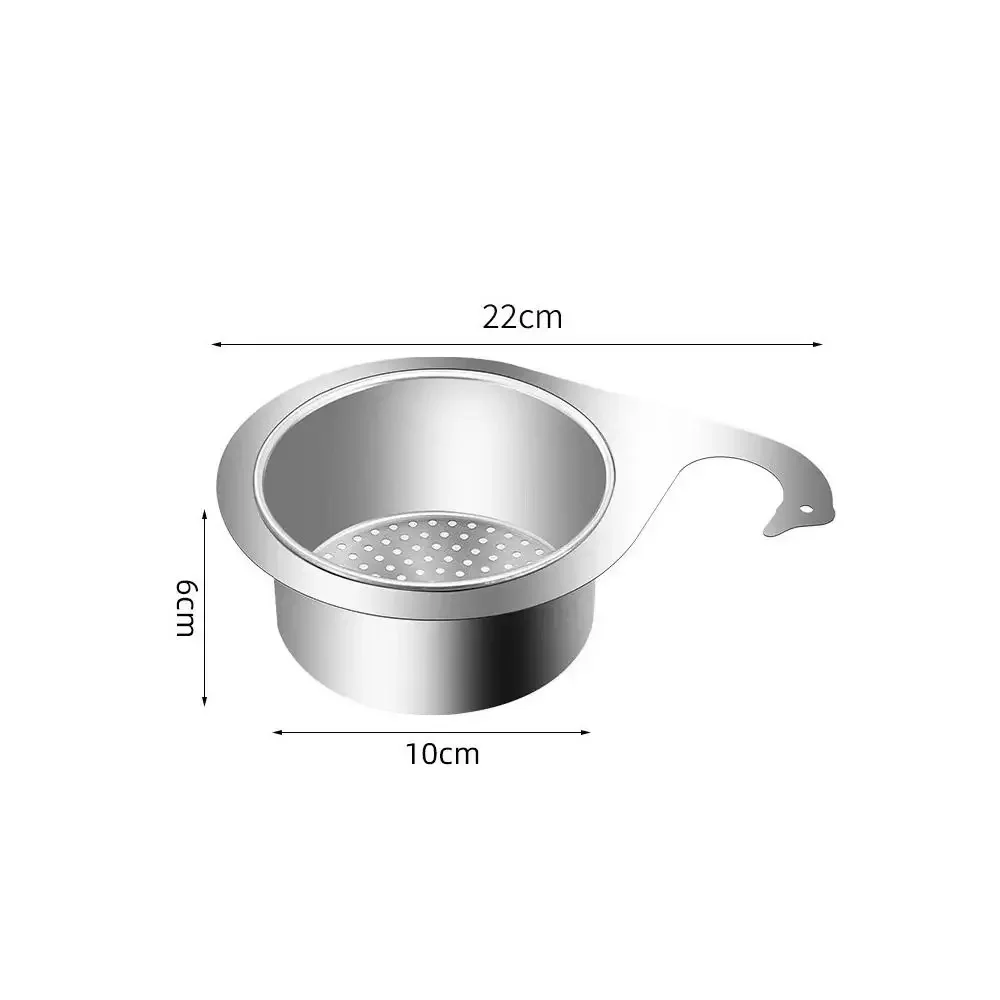 New Drain Water Basket Sink Drain Basket Stainless Steel Kitchen Basin Organizer Filter Storage Shelf Swan Drain Strainer Basket