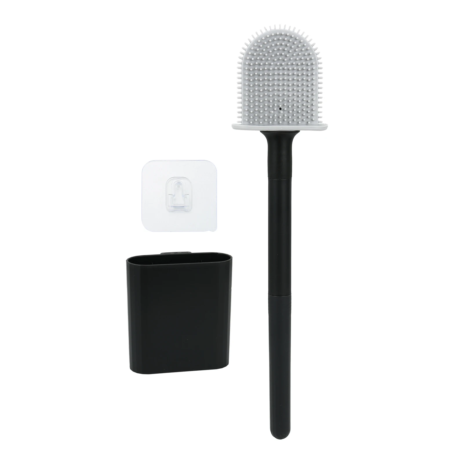 Deep-Cleaning Silicone Toilet Bowl Brush Long Handle Silicone Toilet Brush for Home Dormitory Bathroom Accessories